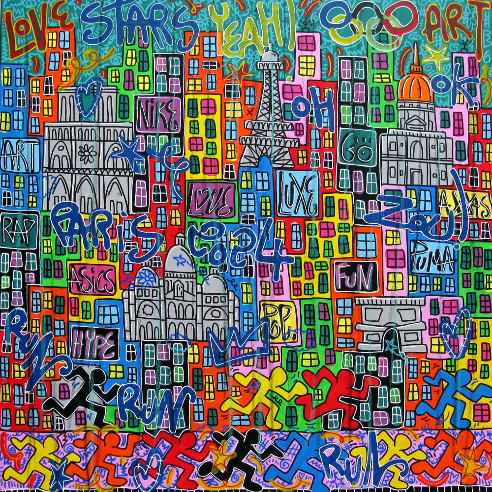 Tableau de RICO SAB a pour titre ART PARIS style street pop art, street art dim : RICO SABprix:950