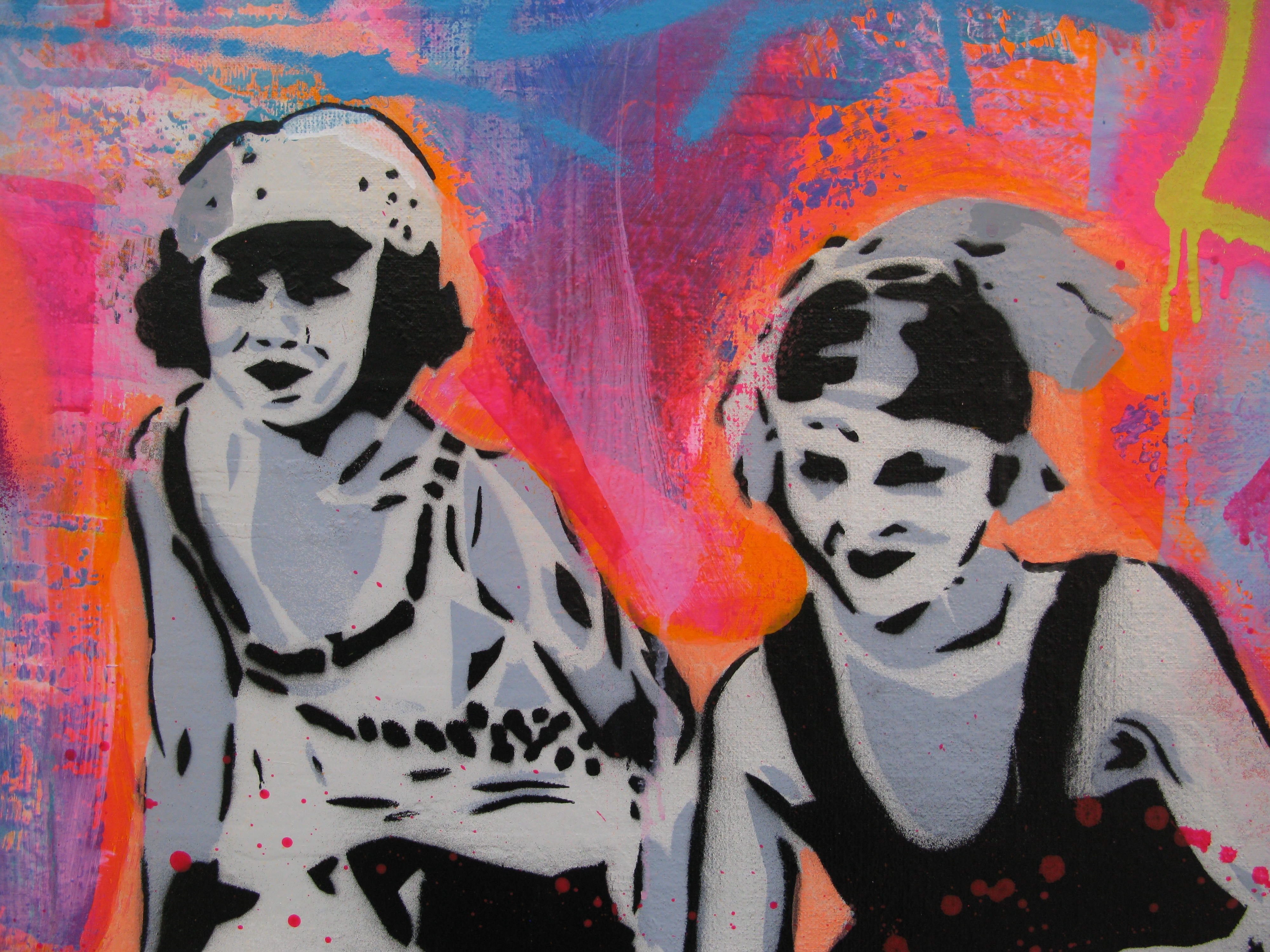 Tableau de SARA CHELOU a pour titre Viva La Vida style street pop art dim : SARA CHELOUprix:1700