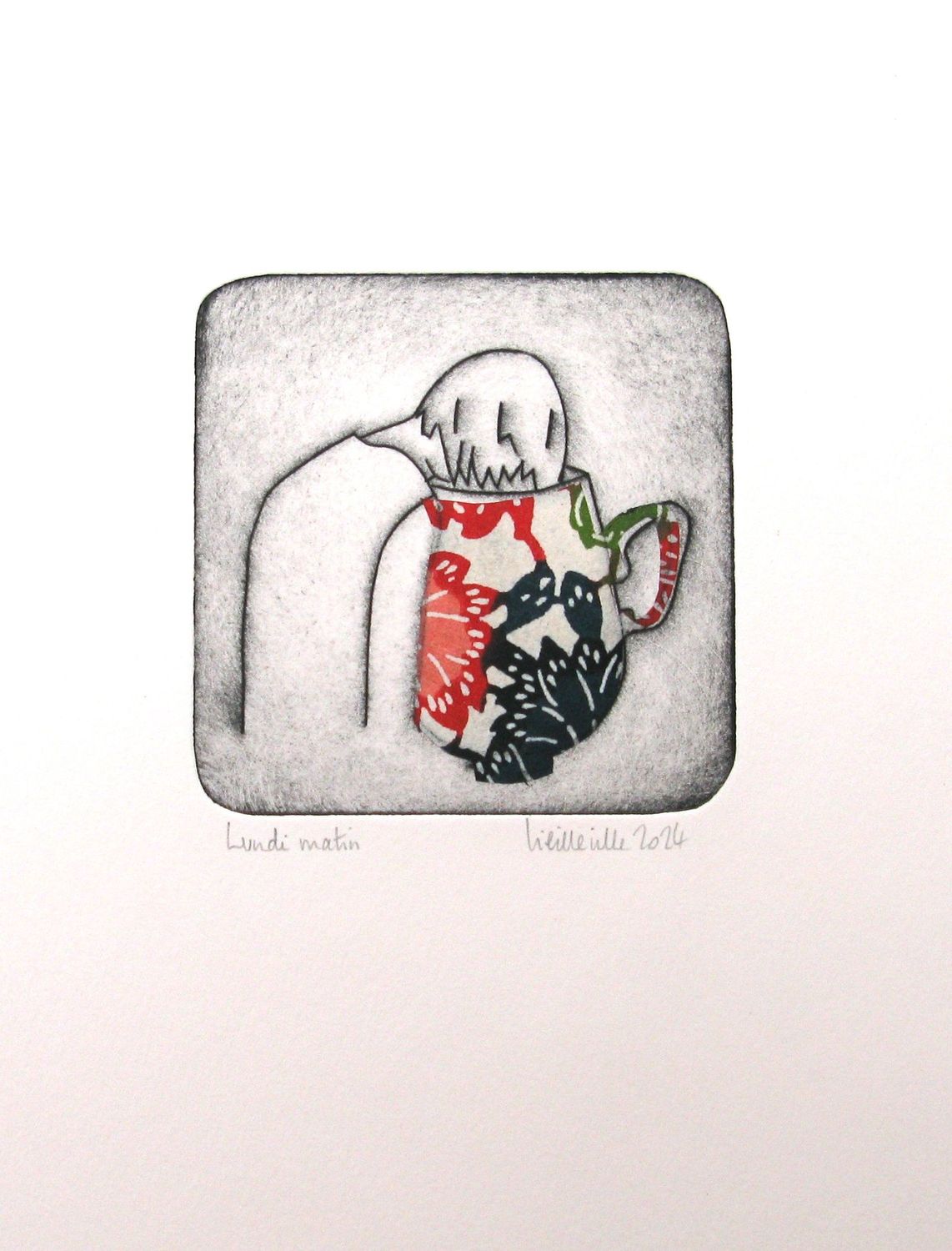 Editions d'art de NAVIEILLEVILLE a pour titre lundi matin style grapique, figurative dim : NAVIEILLEVILLEprix:30