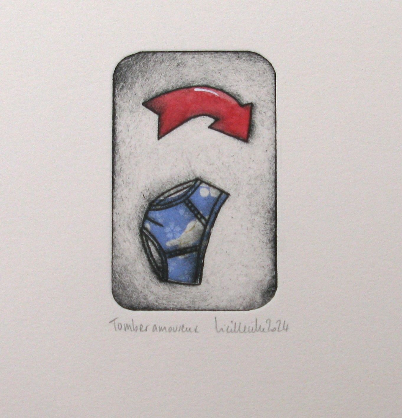 Editions d'art de NAVIEILLEVILLE a pour titre tomber amoureux style grapique, figurative dim : NAVIEILLEVILLEprix:28