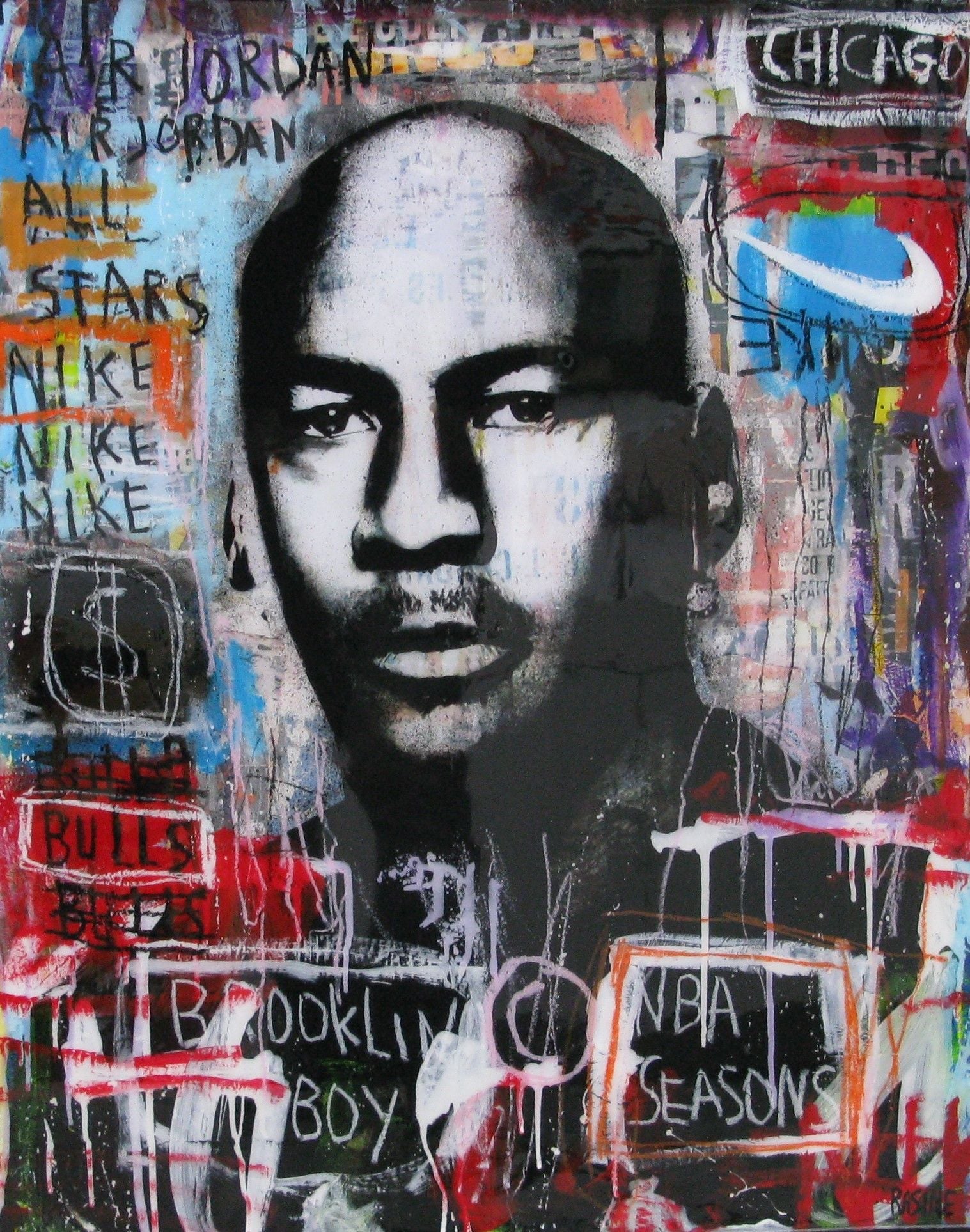 Tableau de THIERRY RASINE a pour titre Jordan style street pop art dim : THIERRY RASINEprix:1100