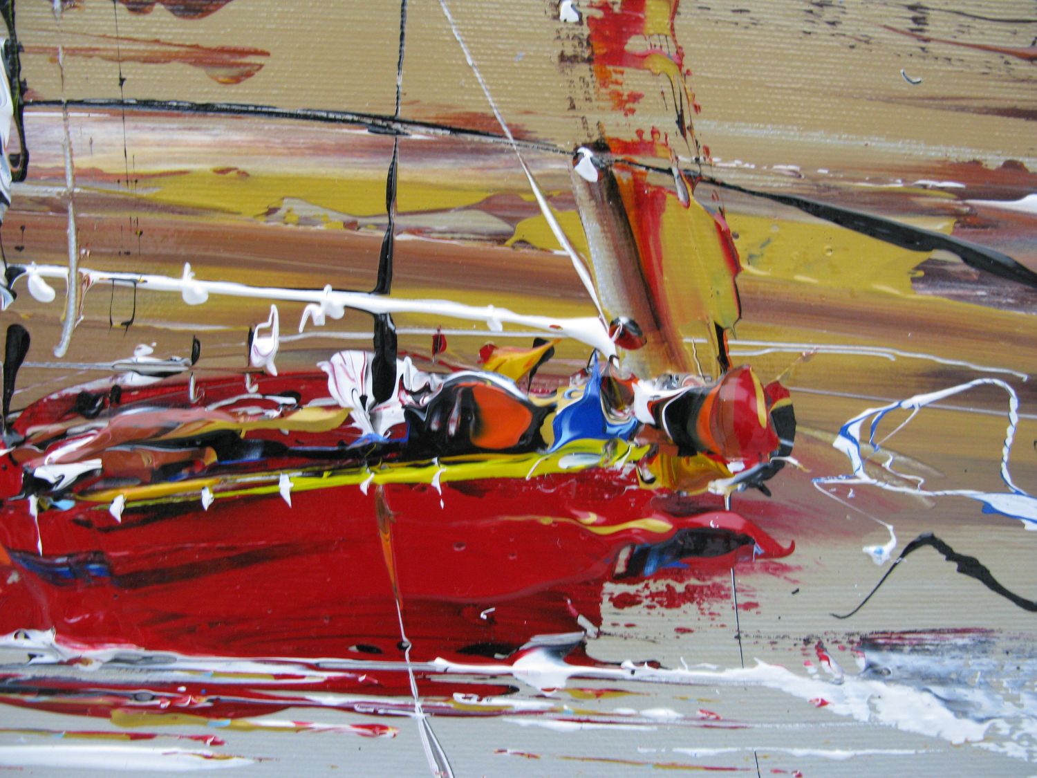 Tableau de F. BOUTET a pour titre MARINE ABSTRAITE 70 style figuratif dim : F. BOUTETprix:1200