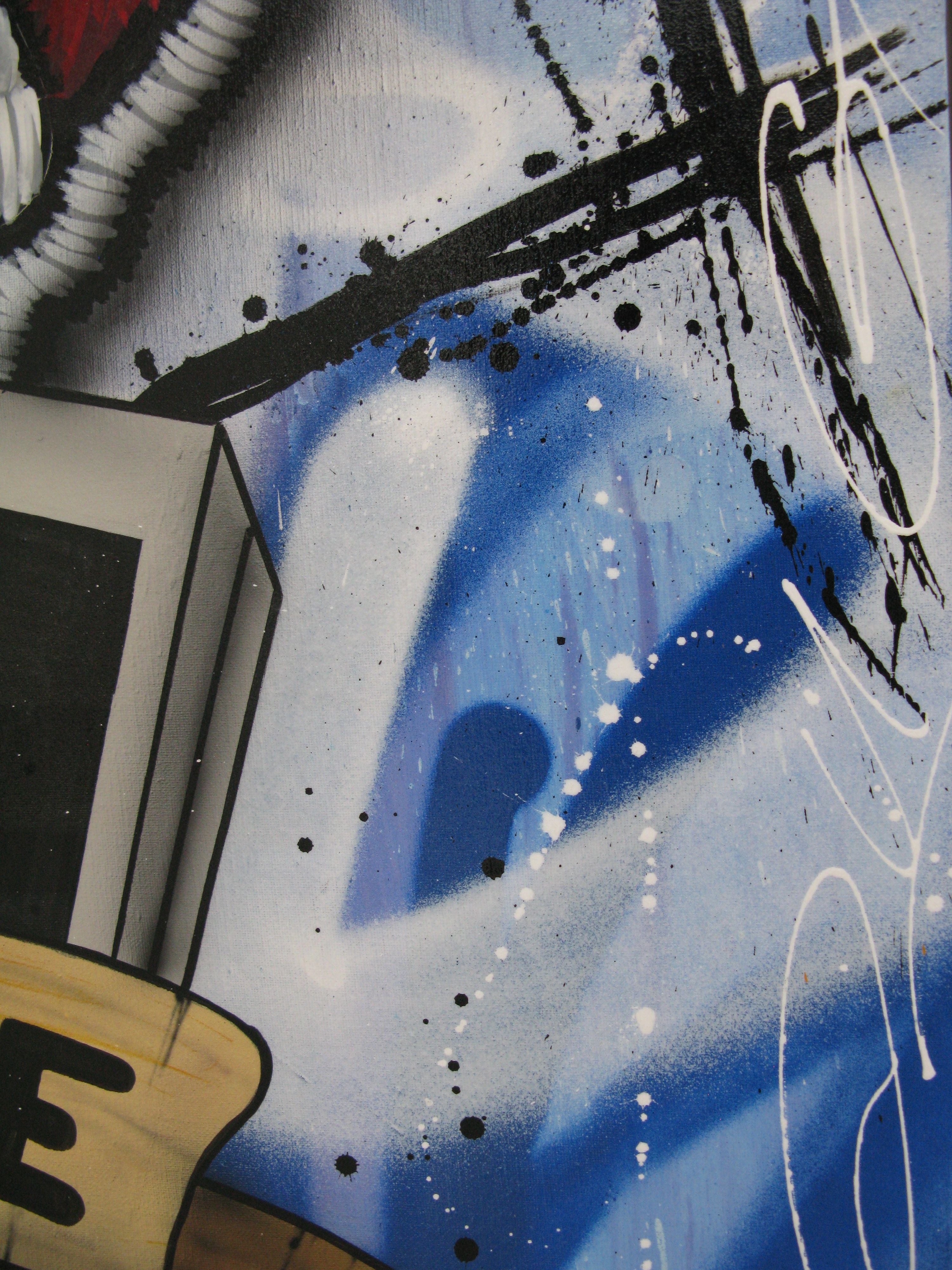 Tableau de JUG a pour titre 8 bit style street pop art dim : JUGprix:1000
