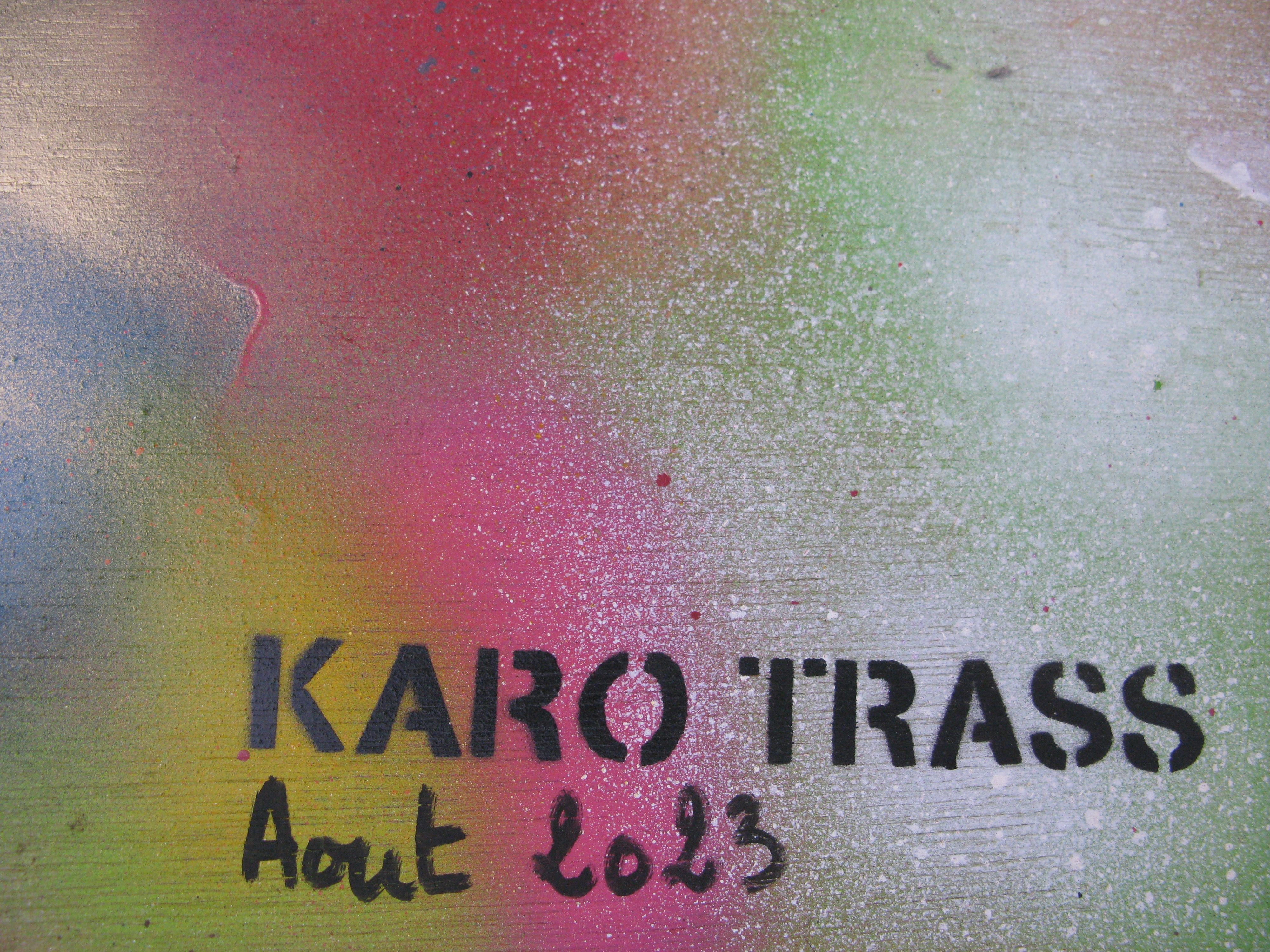 Tableau de KARO TRASS a pour titre L'essentiel est invisible pour les yeux style street pop art, street art dim : KARO TRASSprix:350