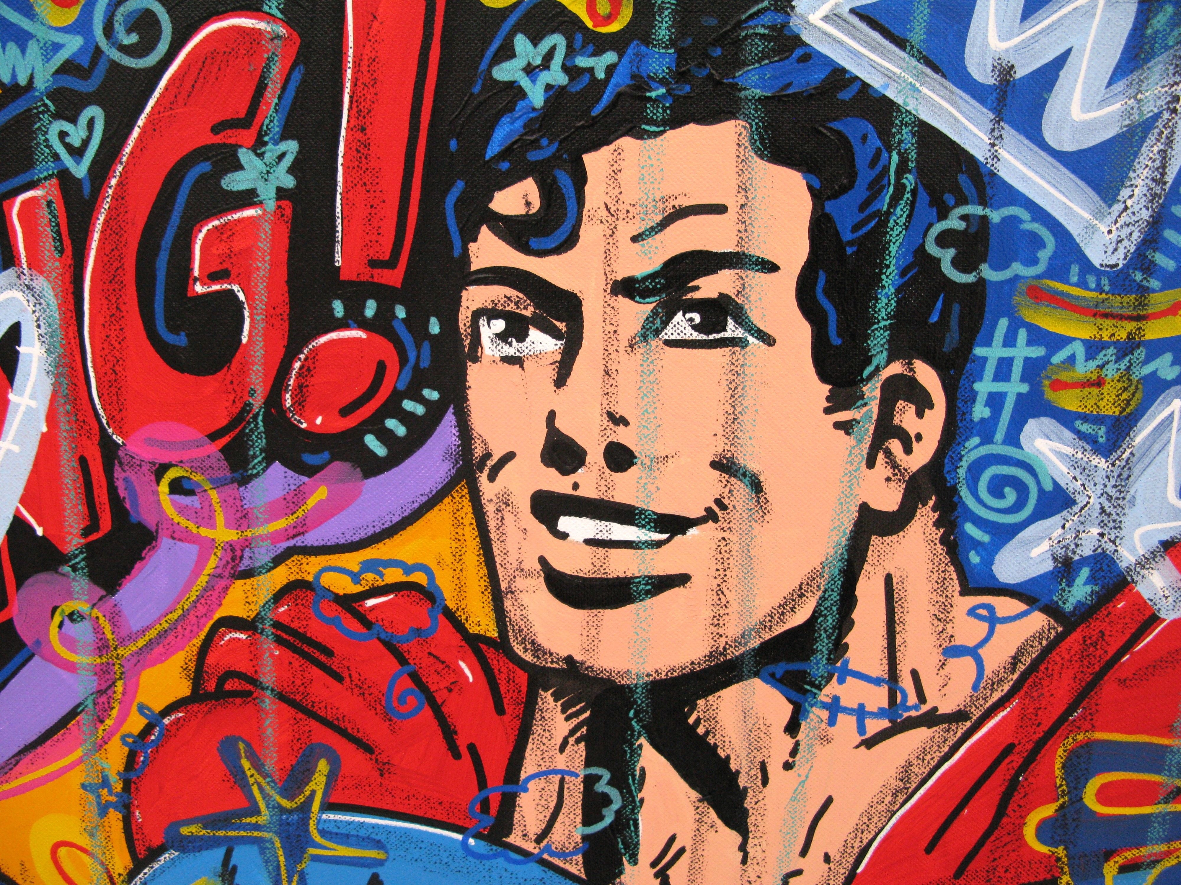 Tableau de RICO SAB a pour titre Superman style street pop art, street art dim : RICO SABprix:1350