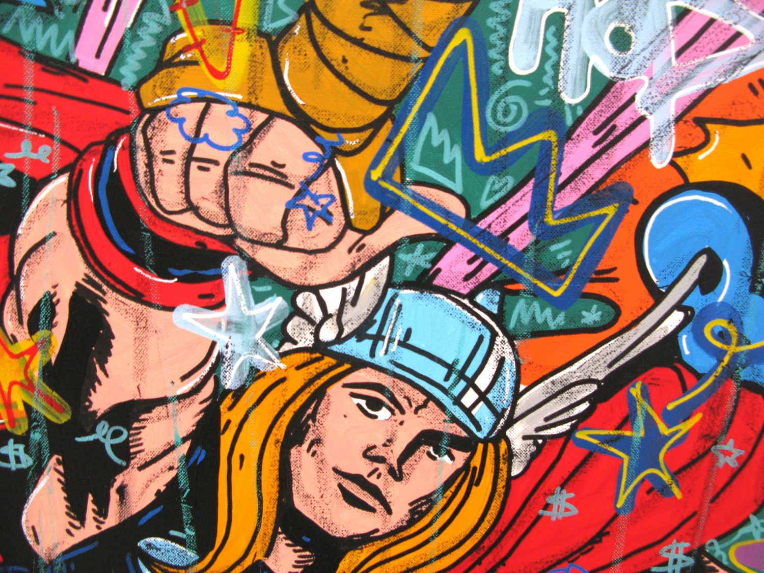 Tableau de RICO SAB a pour titre Thor yeah style street pop art, street art dim : RICO SABprix:1350