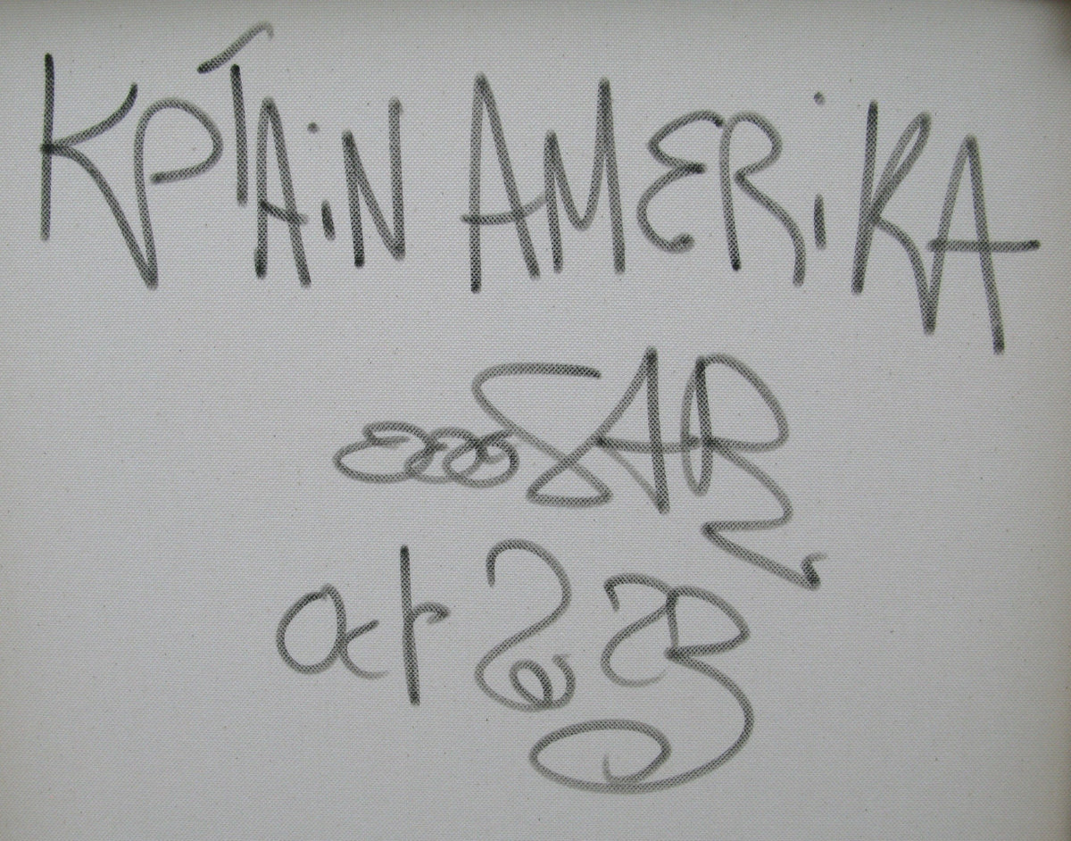 Tableau de RICO SAB a pour titre Kptain America style street pop art, street art dim : RICO SABprix:1350