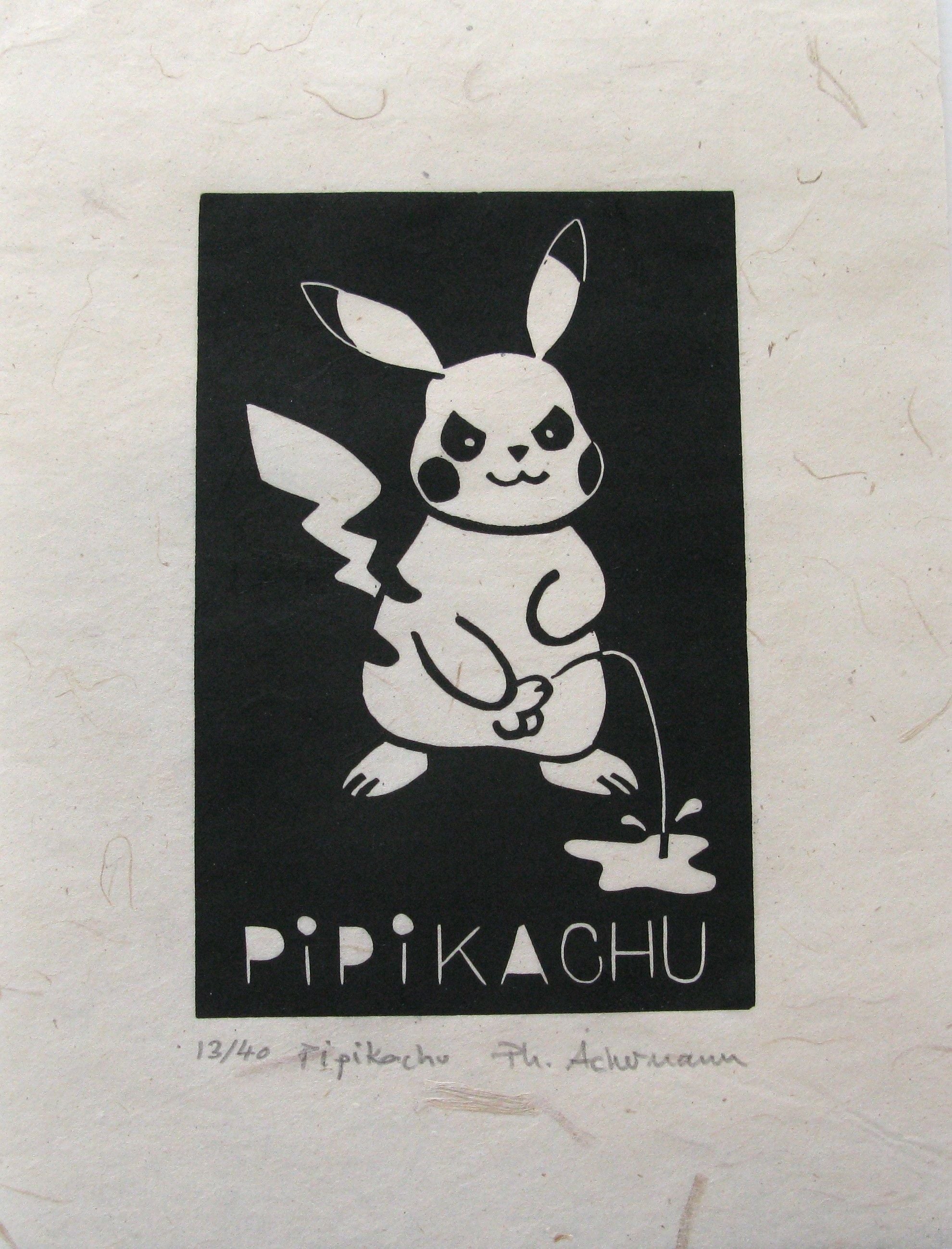 Editions d'art de PHILIPPE ACHERMANN a pour titre Pipikachu style figuratif dim : PHILIPPE ACHERMANNprix:40