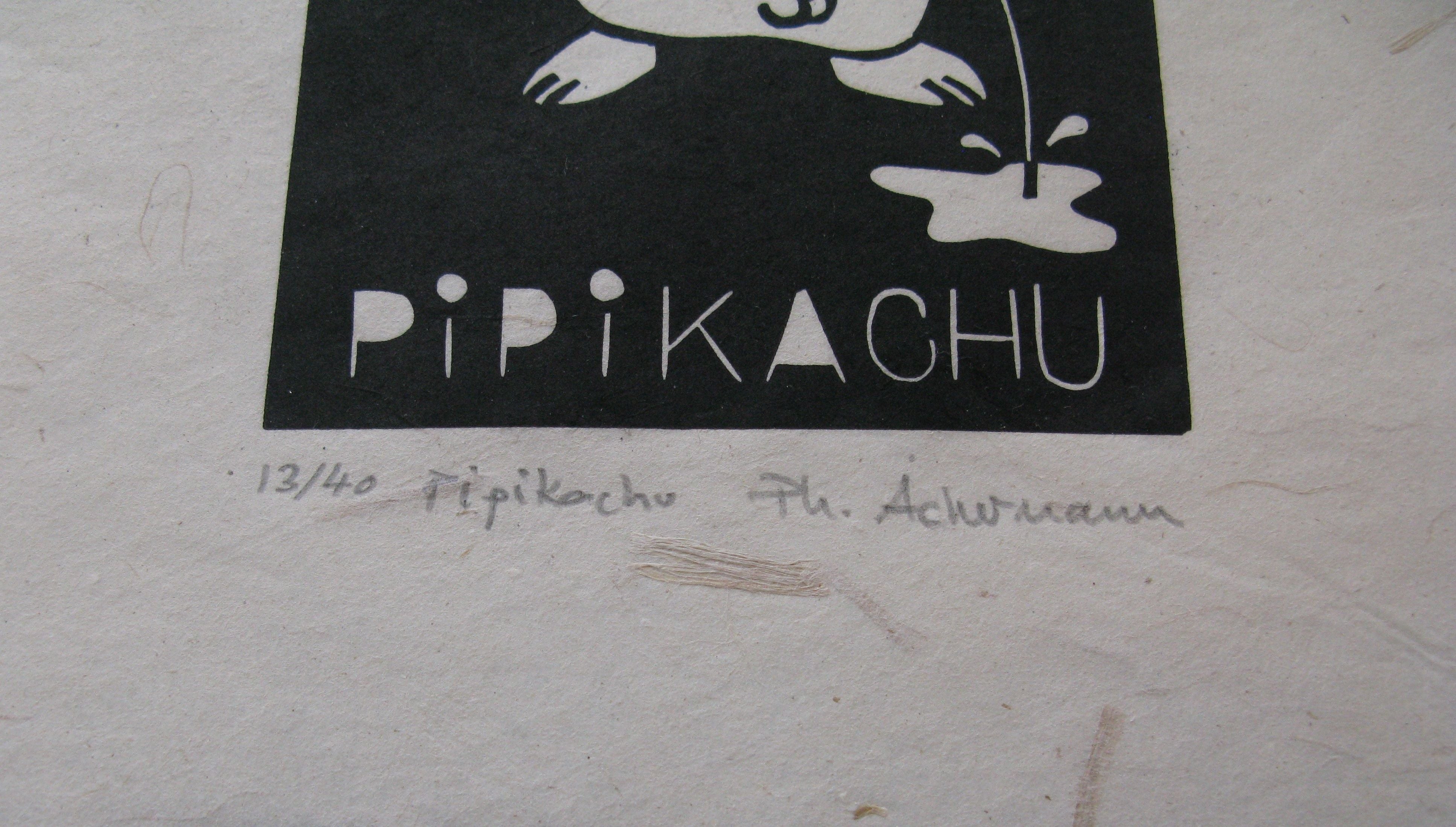 Editions d'art de PHILIPPE ACHERMANN a pour titre Pipikachu style figuratif dim : PHILIPPE ACHERMANNprix:40