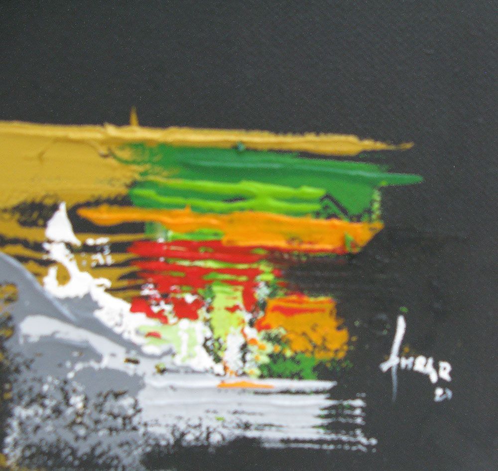 Tableau de FARID AMRAR a pour titre Atovisme style abstrait dim : FARID AMRARprix:240
