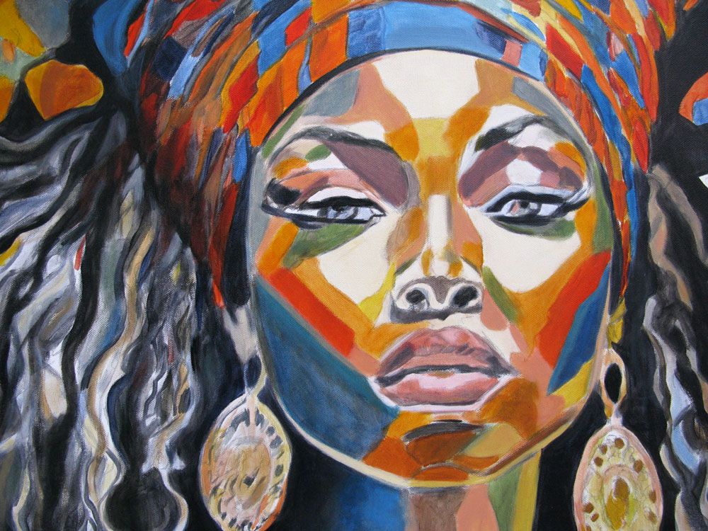 Tableau de EMILIE CREPIN a pour titre Afrika style figuratif dim : EMILIE CREPINprix:750