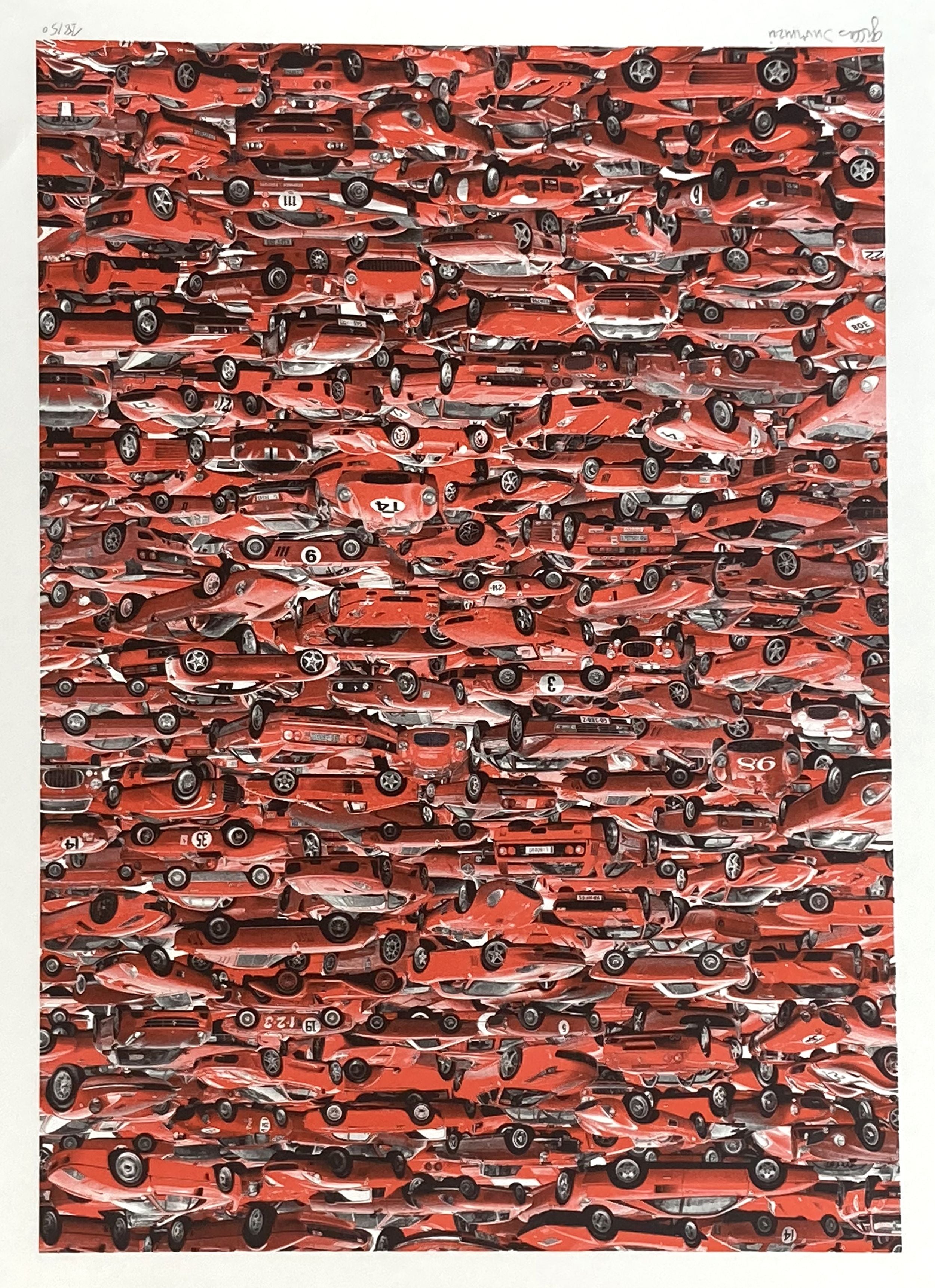 Editions d'art de GILLES INVERNIZZI a pour titre LES FERRARI ROUGES EDITION DE 50 style no dim : GILLES INVERNIZZIprix:80
