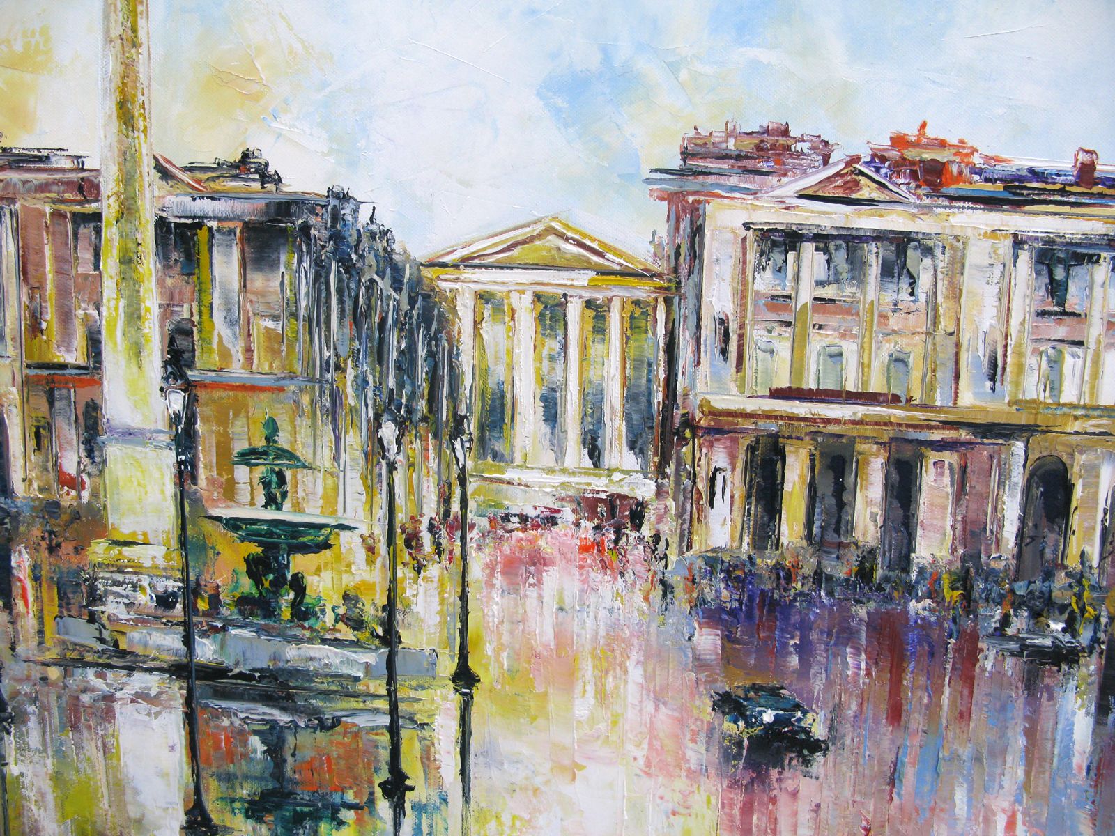 Tableau de PHIL a pour titre Place Vendôme, Paris style figuratif dim : PHILprix:850