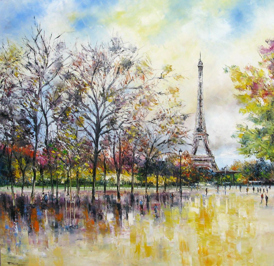 Tableau de PHIL a pour titre Jardins de Paris style no dim : PHILprix:850