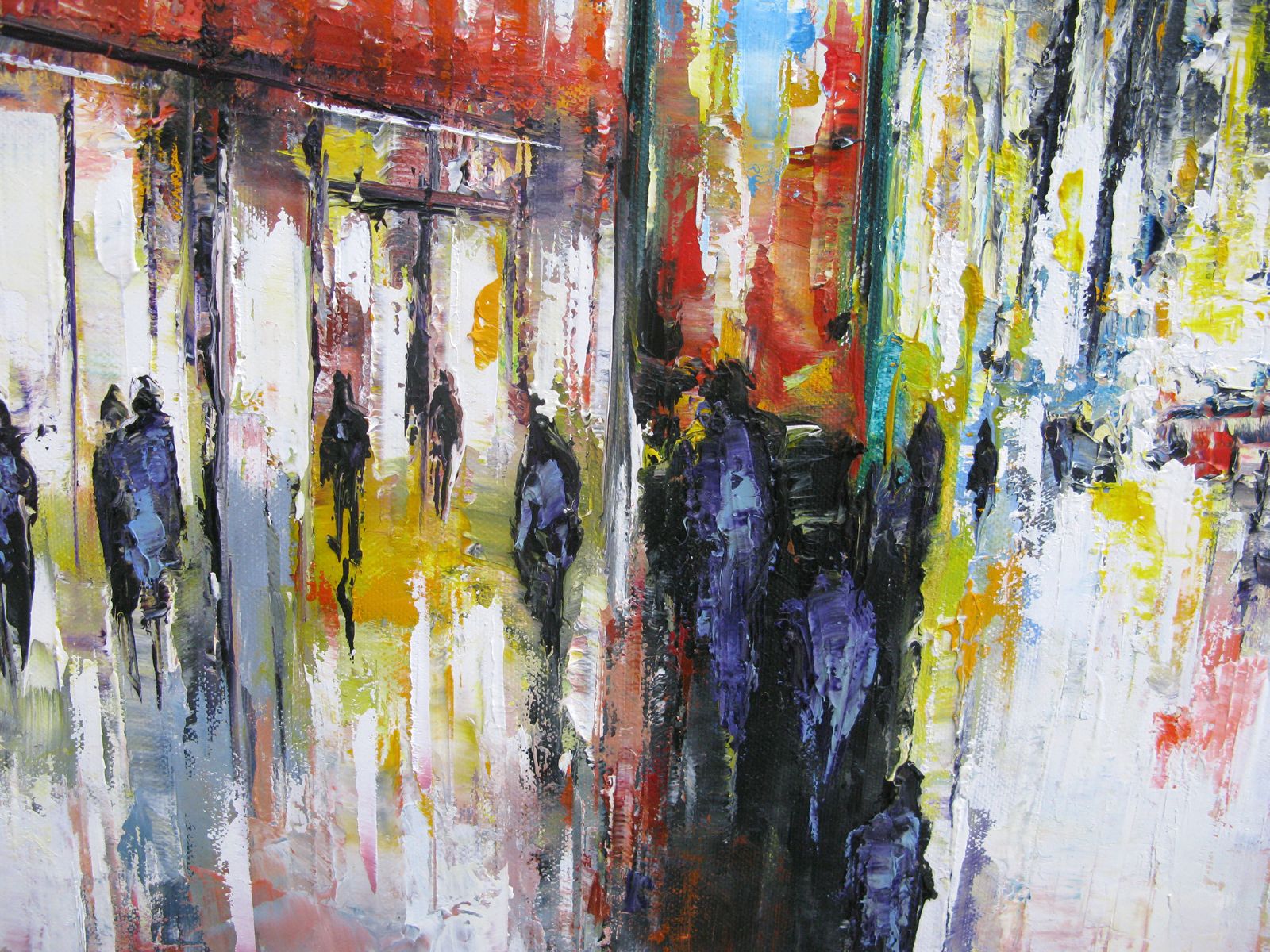 Tableau de PHIL a pour titre Boulevard Haussmann, Paris style figuratif dim : PHILprix:850