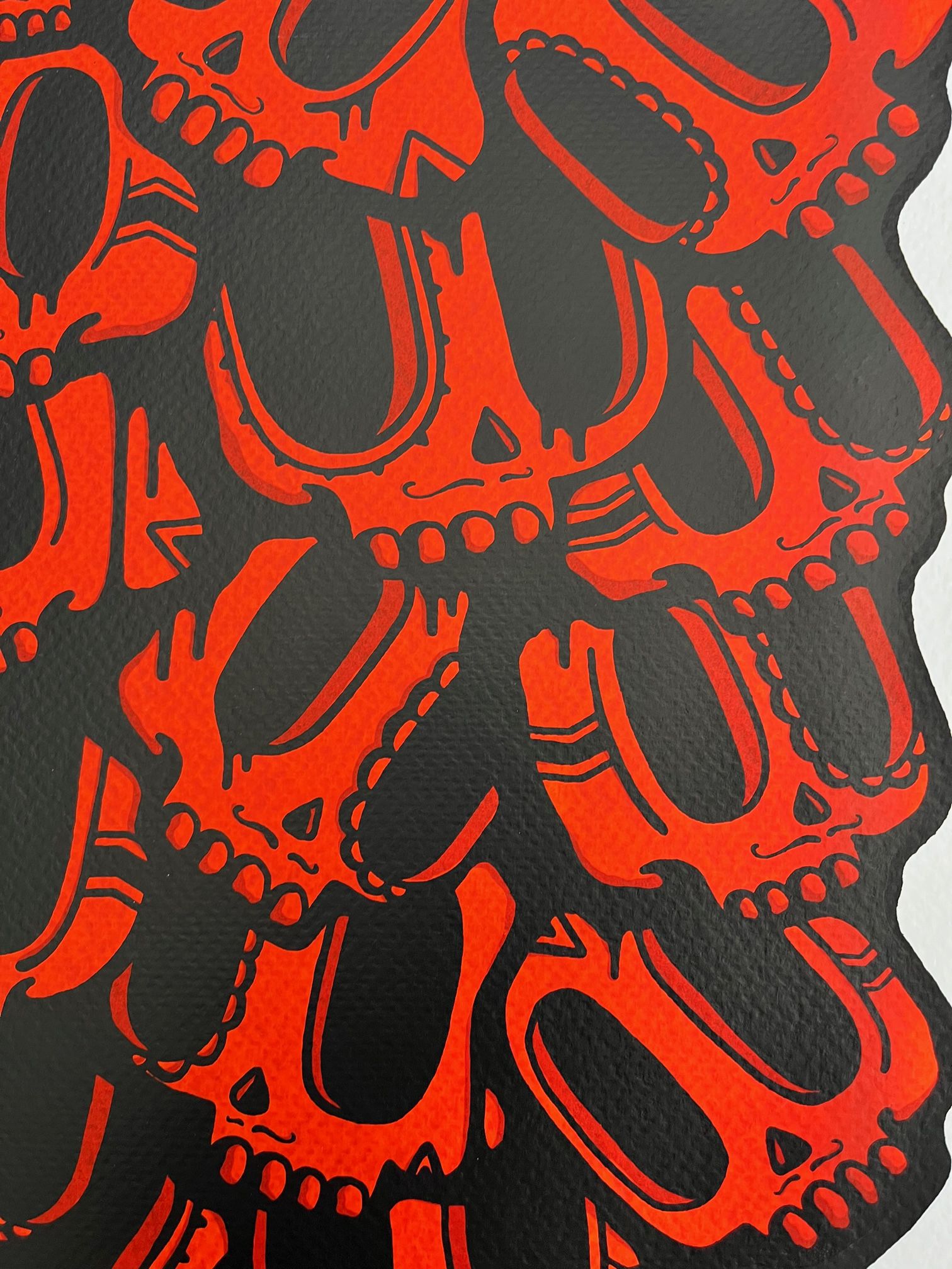 Editions d'art de NININ a pour titre Dia de Muertos rouge style figuratif dim : NININprix:120