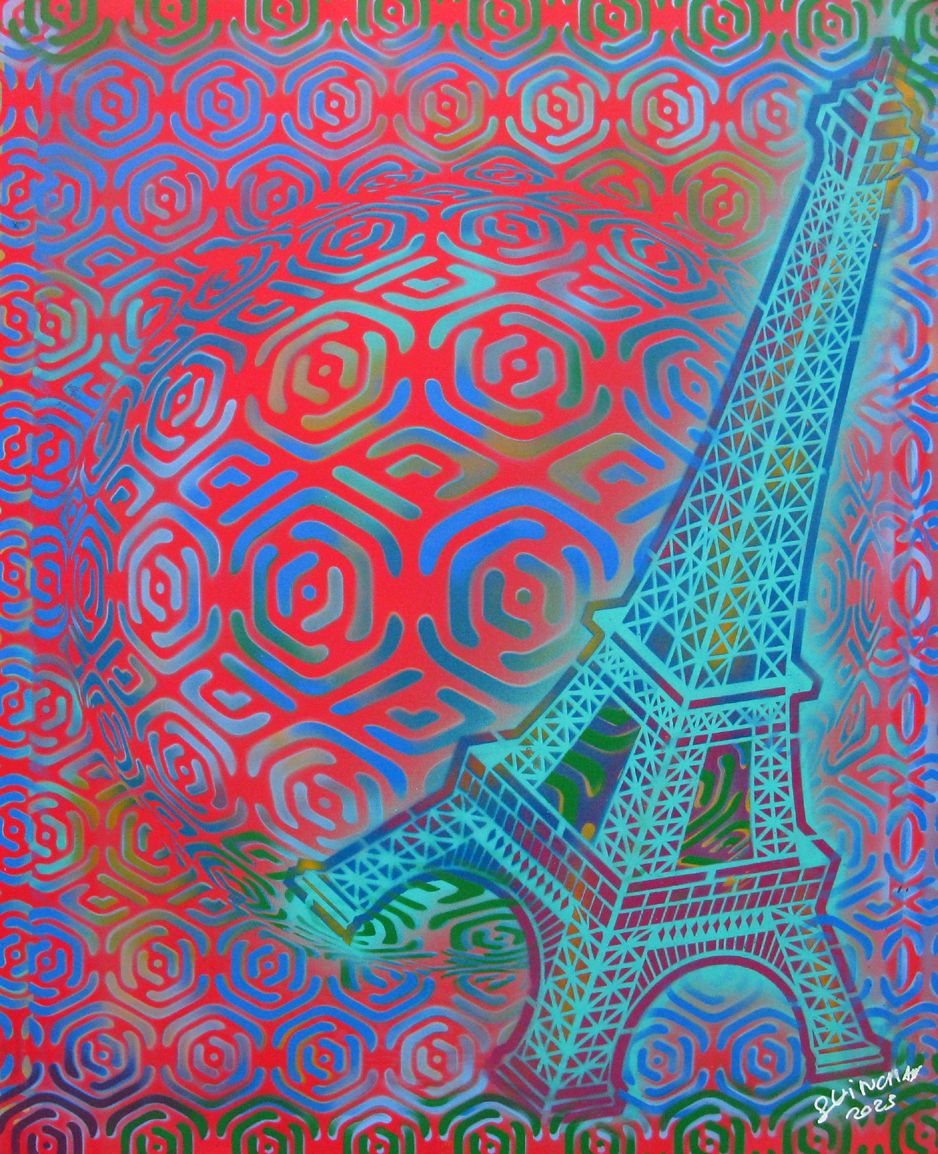 Tableau de YANN GUINCHAN a pour titre Eiffel 2 style graphique dim : YANN GUINCHANprix:550