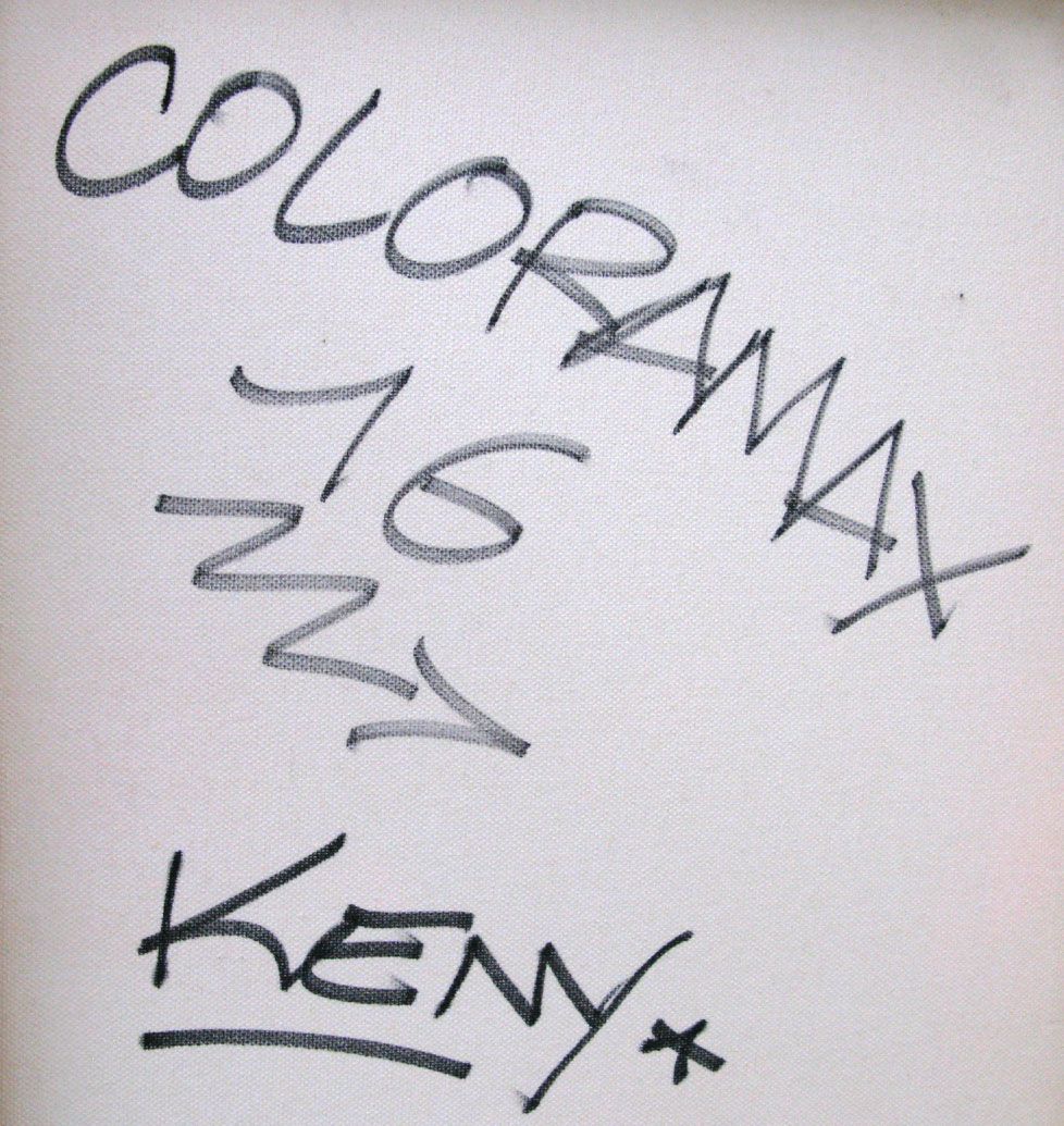 Tableau de KENY a pour titre COLORAMAX 16 style graffiti, street art dim : KENYprix:800