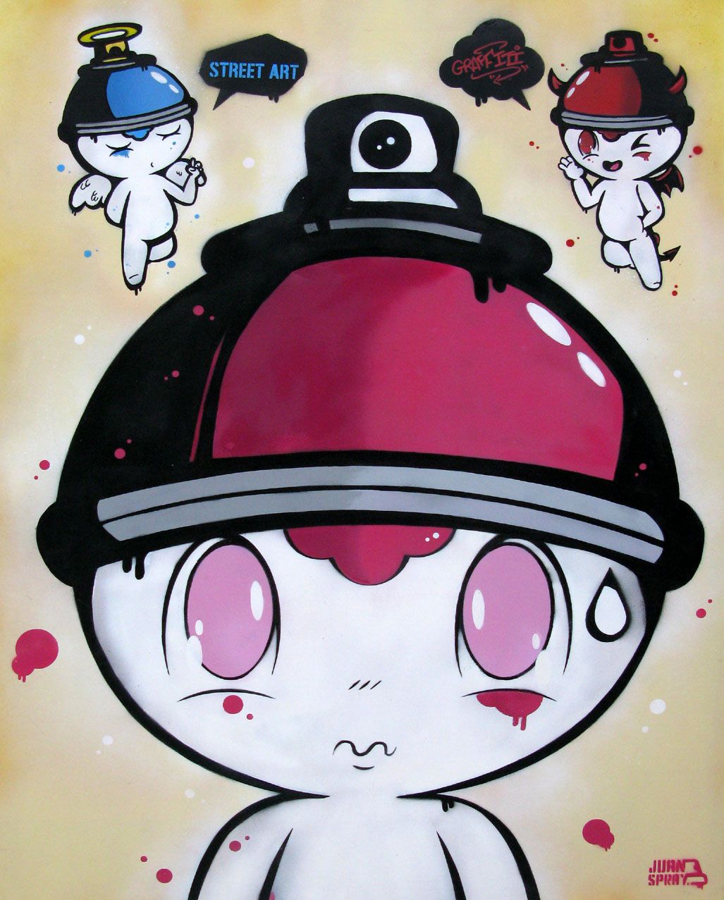 Tableau de JUAN SPRAY a pour titre STREET ART OR GRAFFITI style graphique dim : JUAN SPRAYprix:1200