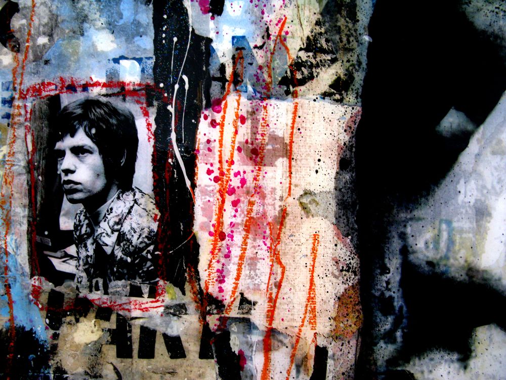 Tableau de THIERRY RASINE a pour titre Mick 1968 style street pop art dim : THIERRY RASINEprix:1200