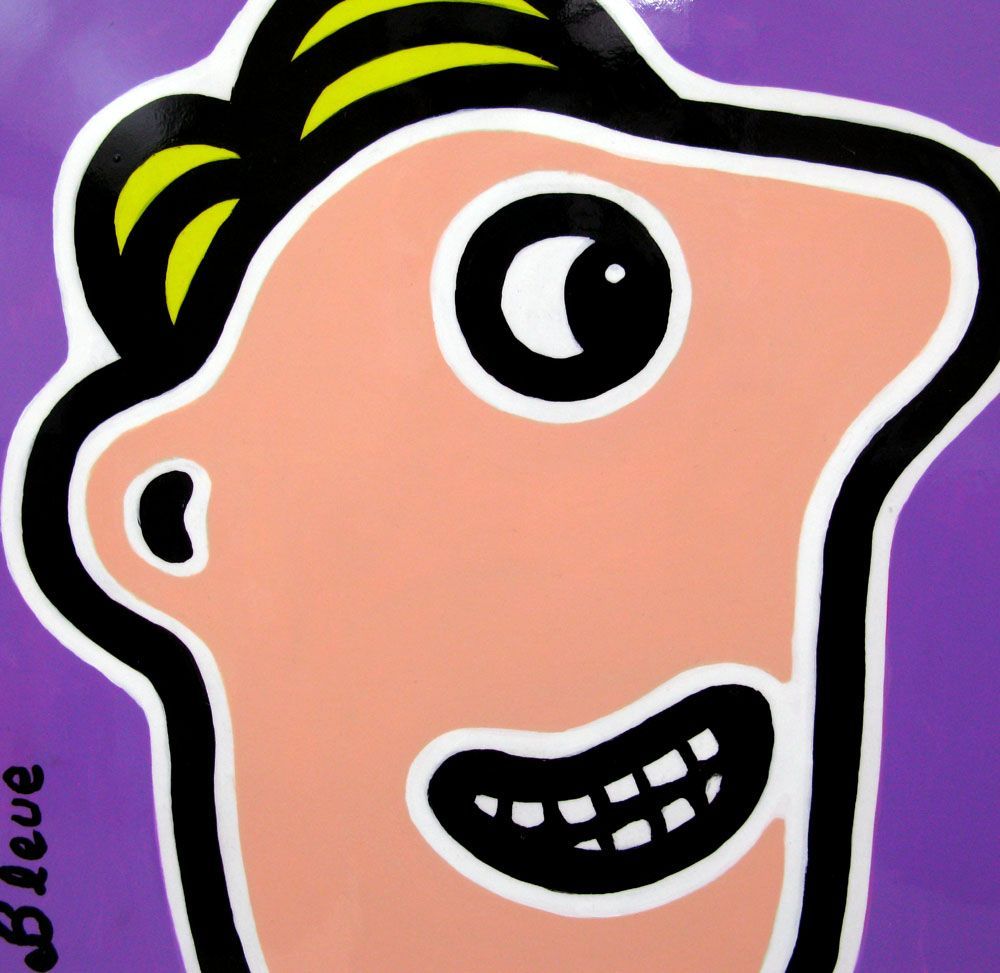 Tableau de MOUSTACHE BLEUE a pour titre On est les meilleurs style figuratif dim : MOUSTACHE BLEUEprix:600