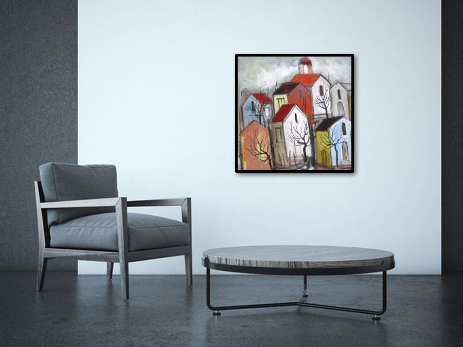 Tableau de IVAN TZONEV a pour titre SELO-N style figuratif dim : IVAN TZONEVprix: