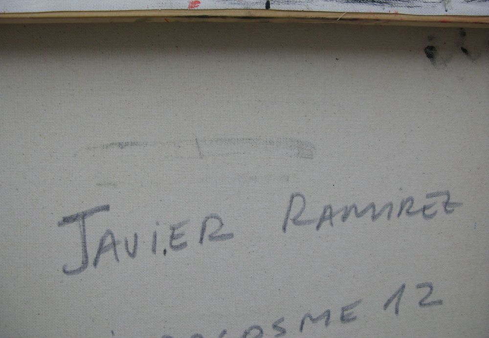 Tableau de JAVIER RAMIREZ a pour titre MICROCOSME 12 style abstrait dim : JAVIER RAMIREZprix:
