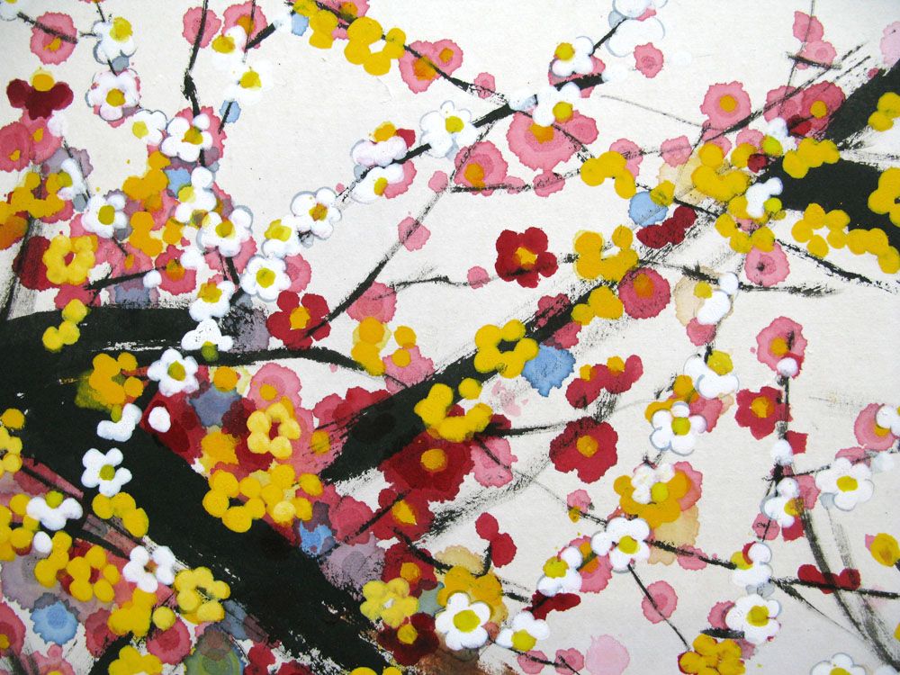 Tableau de JEONG MIN LEE a pour titre DYPTIQUE EPANOUISSEMENT style graphique dim : JEONG MIN LEEprix:900