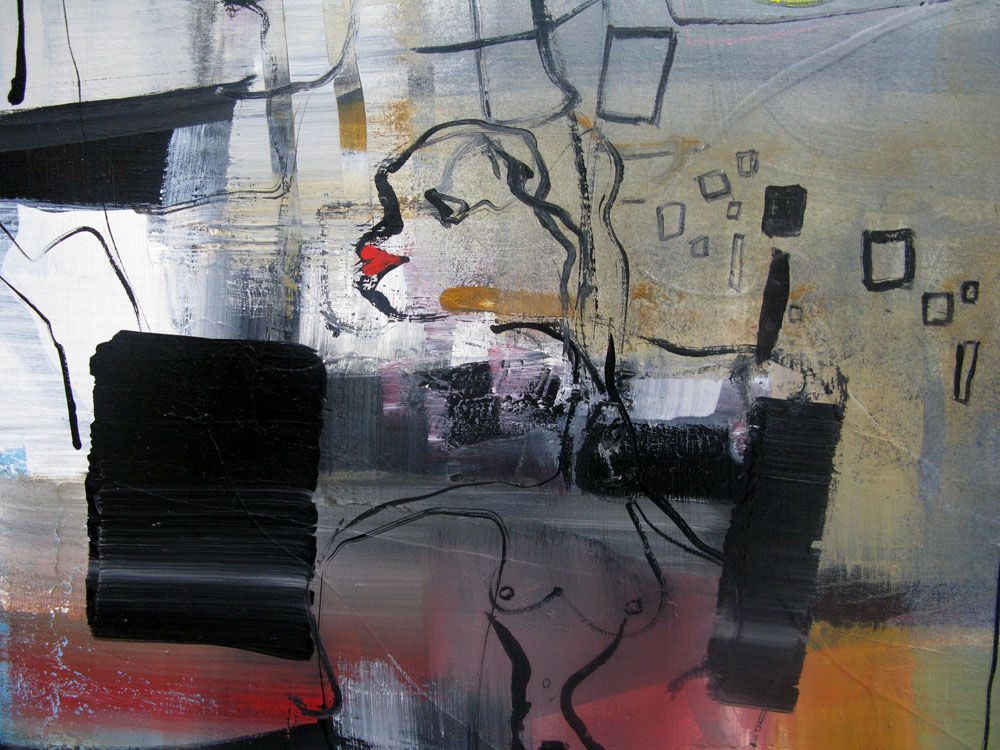 Tableau de JIHEM a pour titre PENSEES IMBRIQUEE 1 style abstrait dim : JIHEMprix: