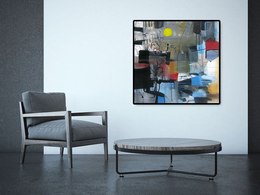 Tableau de JIHEM a pour titre PENSEES IMBRIQUEE 1 style abstrait dim : JIHEMprix: