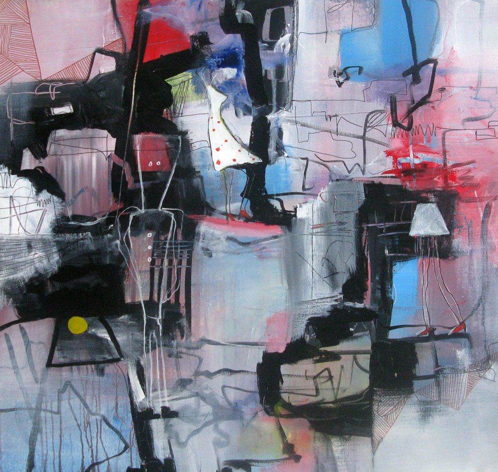 Tableau de JIHEM a pour titre PENSEES IMBRIQUEE 3 style abstrait dim : JIHEMprix: