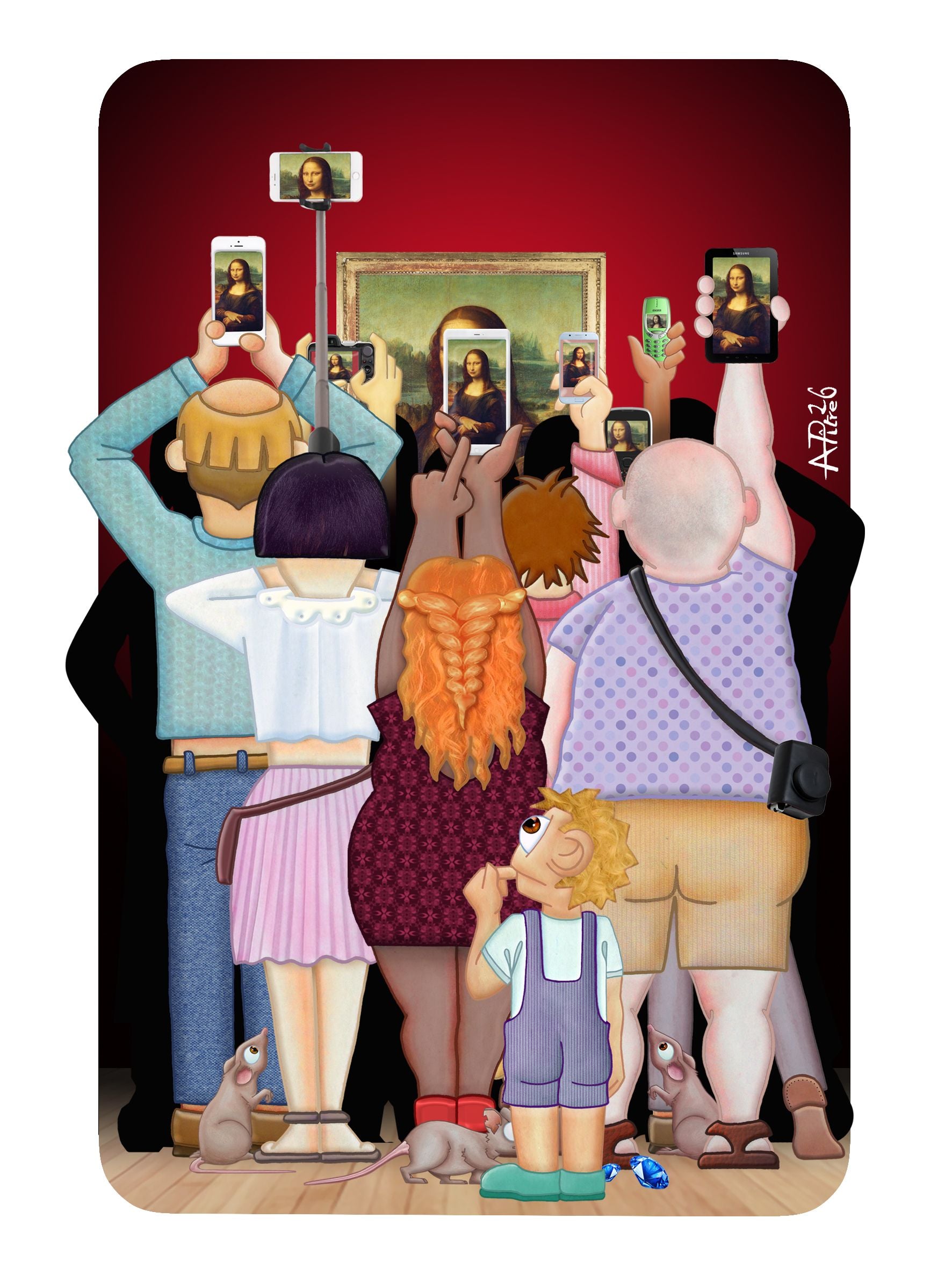 Editions d'art de L'ARTISTE PITRE a pour titre JOCONDE style figuratif, graphique dim : L'ARTISTE PITREprix:40