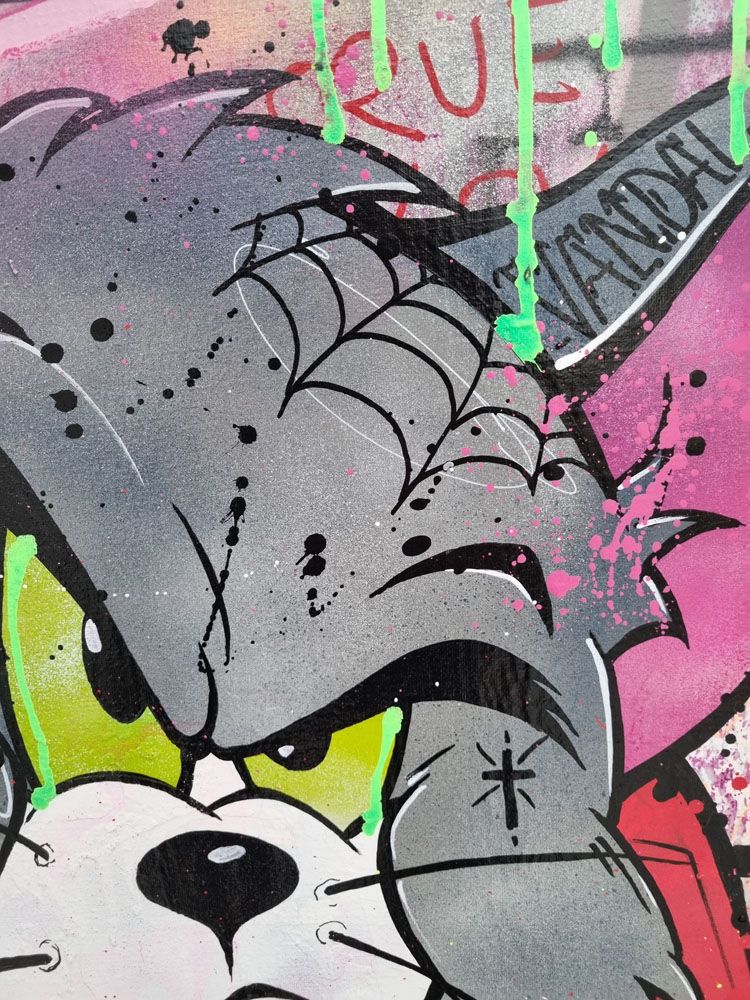 Tableau de JUG a pour titre TOM CAT'S style street pop art dim : JUGprix:700