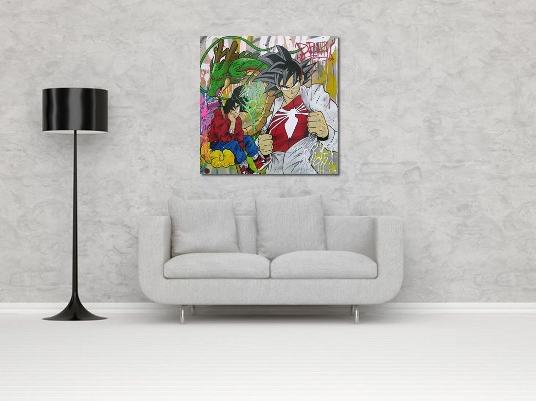 Tableau de JUG a pour titre SPIDER DRAGON style street pop art dim : JUGprix:900