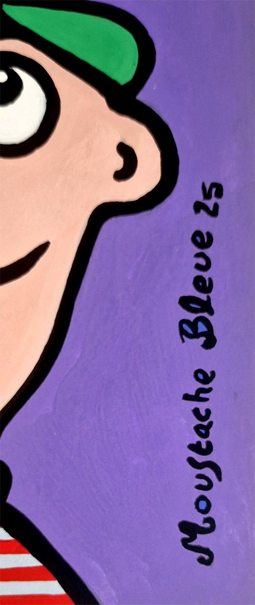 Dessin de MOUSTACHE BLEUE a pour titre Je suis dans la lune style figuratif dim : MOUSTACHE BLEUEprix:45