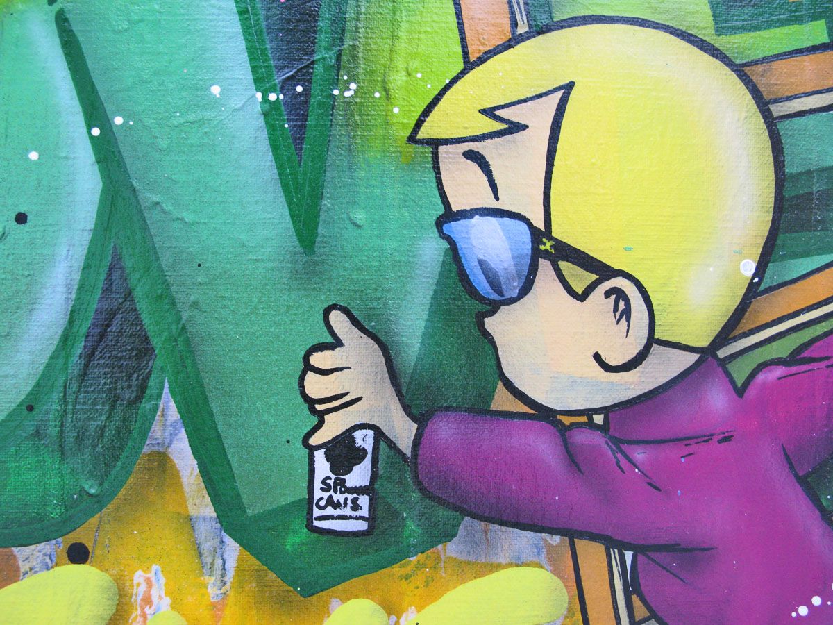 Tableau de JUG a pour titre love style street pop art, street art dim : JUGprix:390