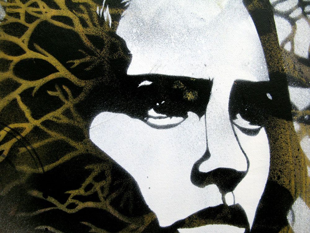 Tableau de KARO TRASS a pour titre SANS TITRE style street pop art, street art dim : KARO TRASSprix:300