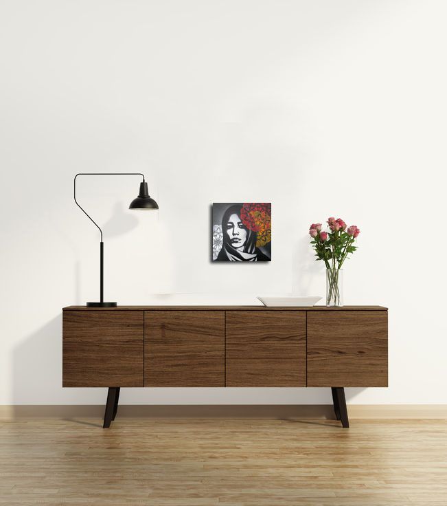 Tableau de KARO TRASS a pour titre POUR LES YEUX style street pop art, street art dim : KARO TRASSprix:180