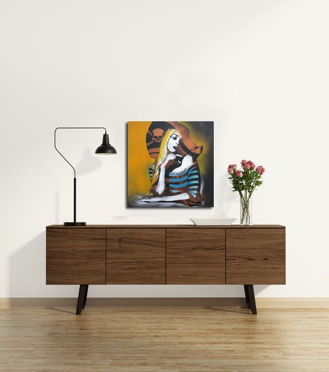 Tableau de KARO TRASS a pour titre MARGAUX style street pop art, street art dim : KARO TRASSprix:400