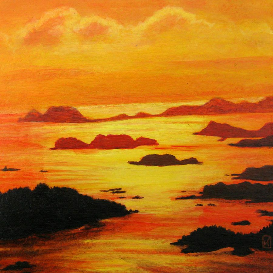 Dessin de KATSUKO KUROYA a pour titre SUNSET ISLANDS style no dim : KATSUKO KUROYAprix: