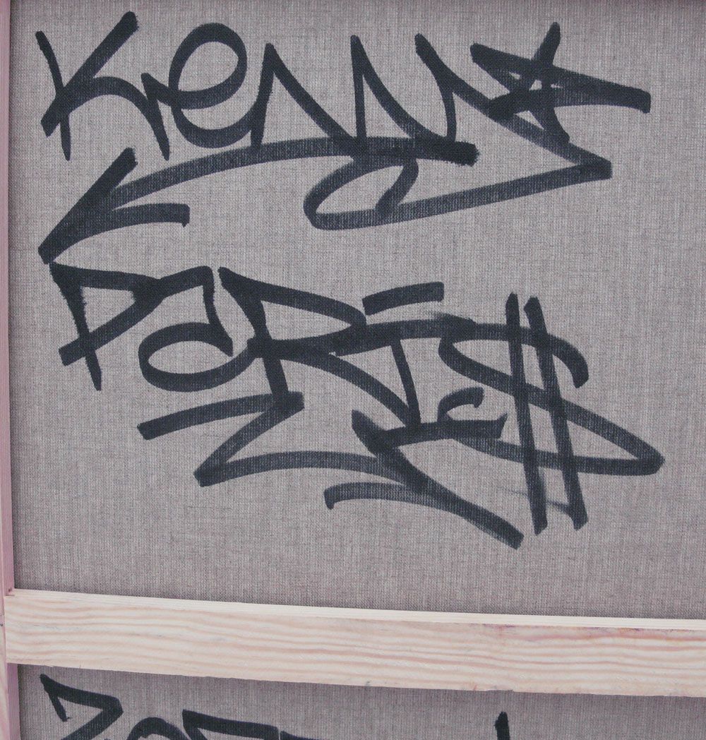 Tableau de KENY a pour titre FUCK COVID style graffiti, street pop art dim : KENYprix:700