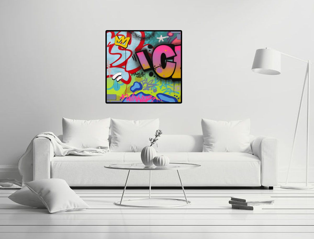 Tableau de KENY a pour titre NEW YORK GANG style graffiti, street art dim : KENYprix:800