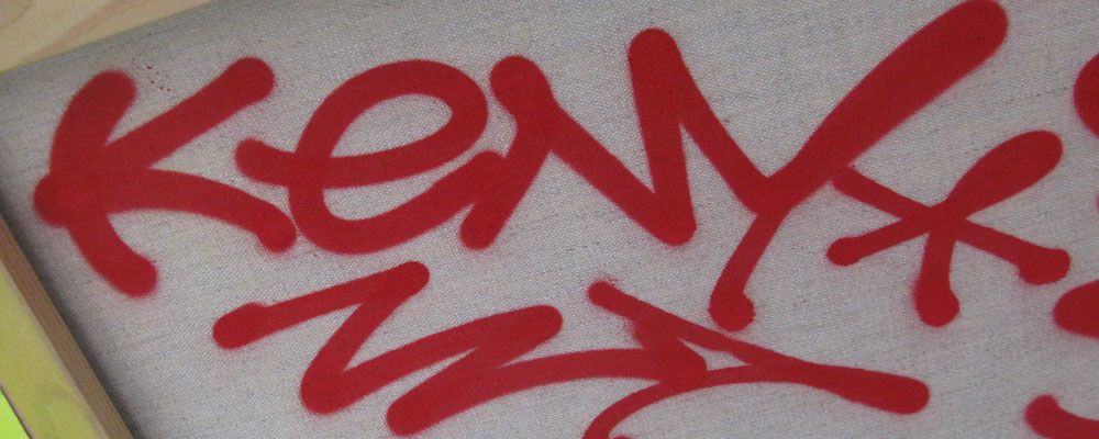 Tableau de KENY a pour titre NEW YORK GANG style graffiti, street art dim : KENYprix:800