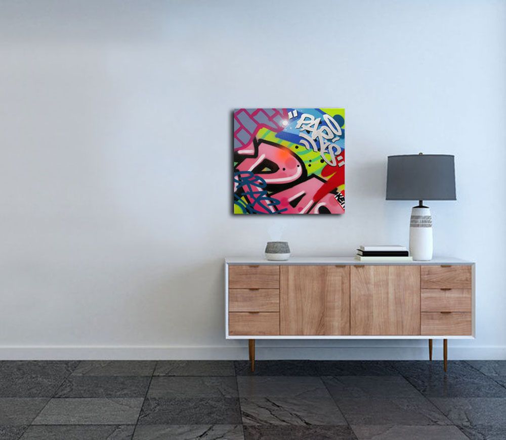 Tableau de KENY a pour titre CRASH style graffiti, street art dim : KENYprix:250