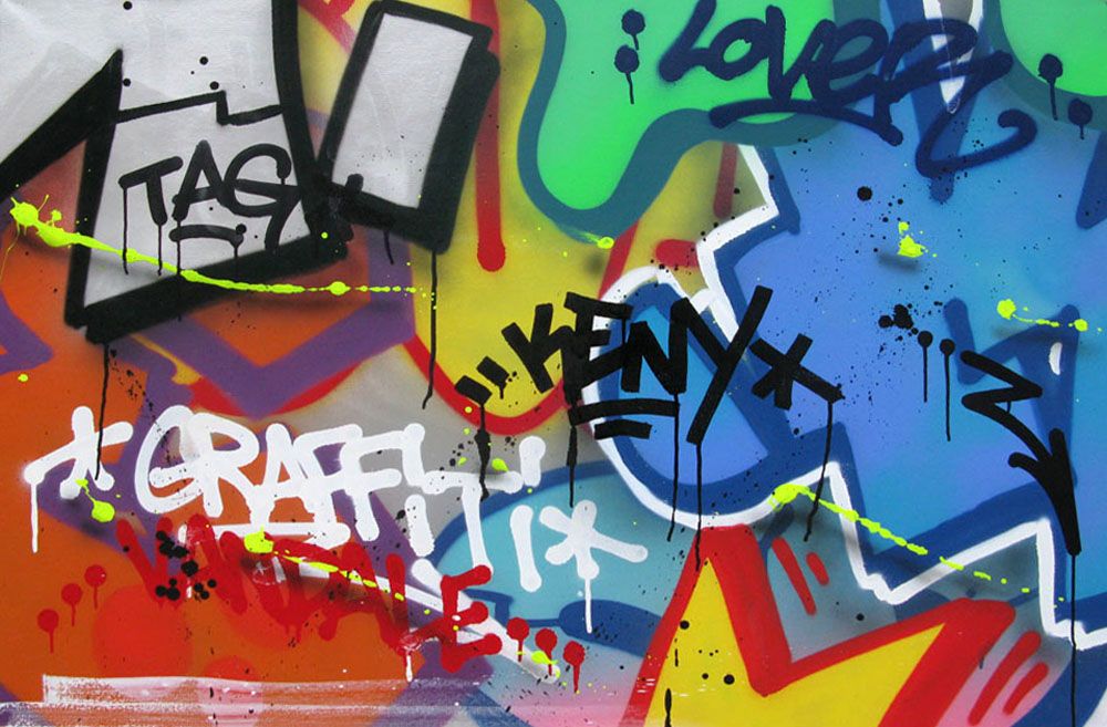Tableau de KENY a pour titre GRAFFITI VANDALE style graffiti, street art dim : KENYprix:900
