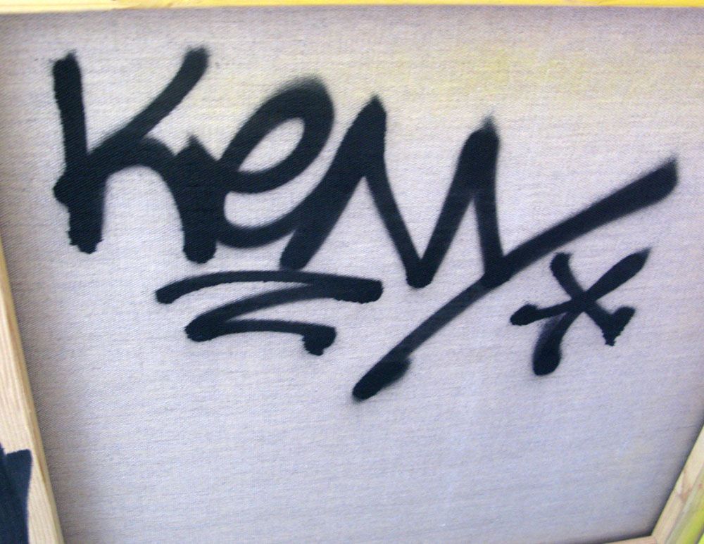 Tableau de KENY a pour titre HIP HOP style graffiti, street art dim : KENYprix:800