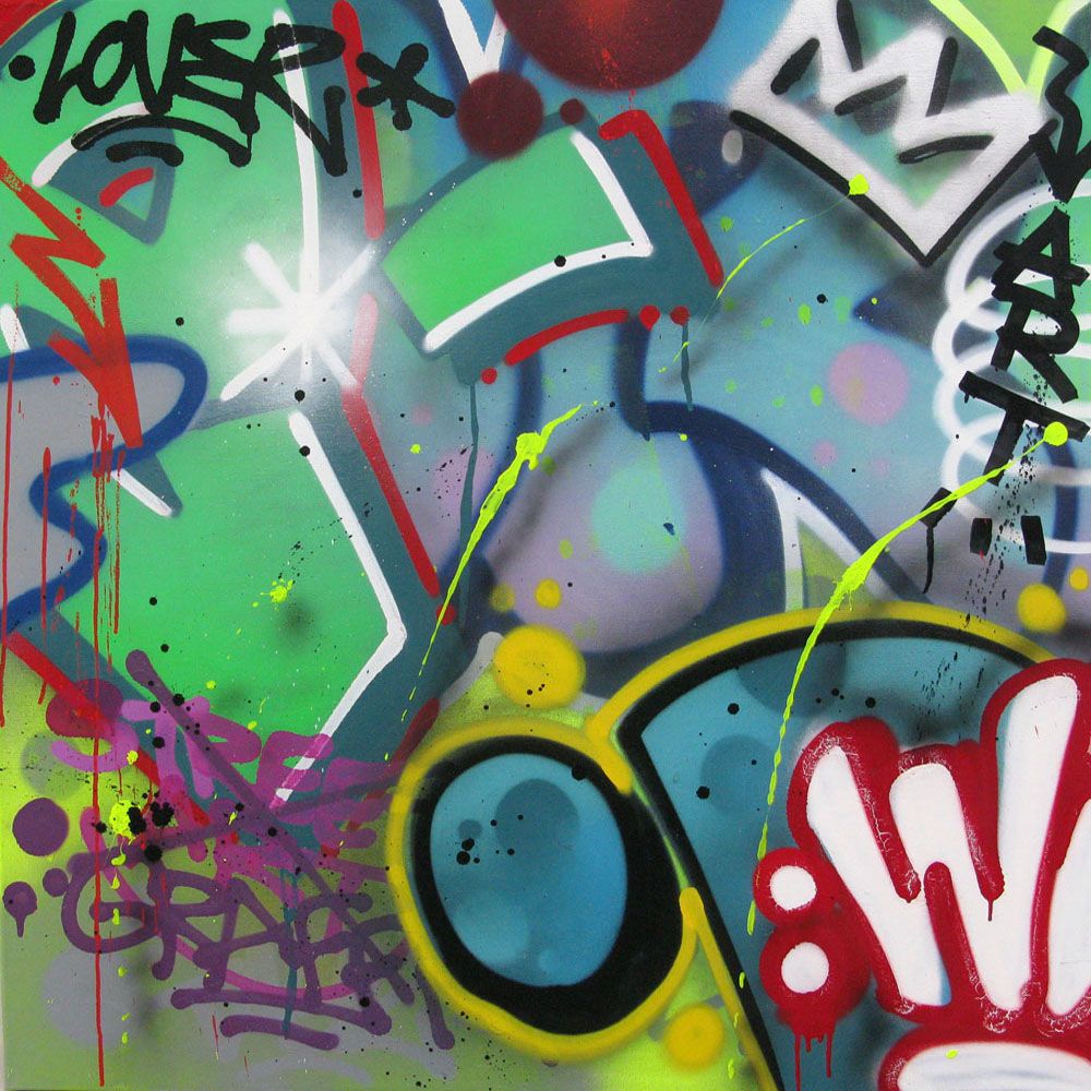 Tableau de KENY a pour titre GRAFFART style graffiti, street art dim : KENYprix:800