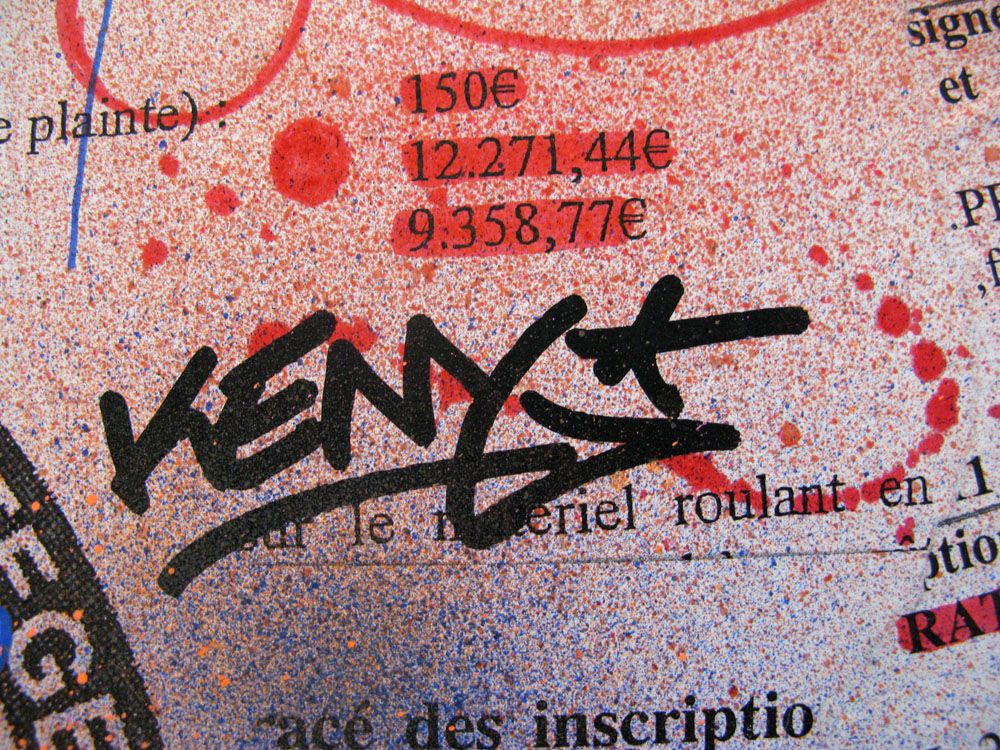 Tableau de KENY a pour titre GRAFFITI LIFE I style graffiti, street art dim : KENYprix:300
