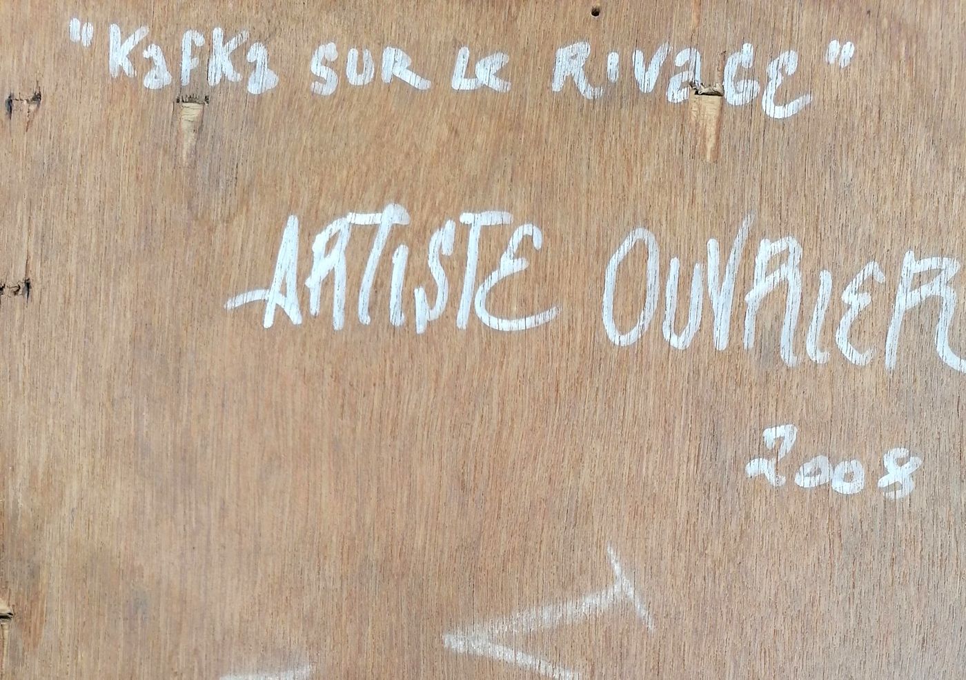 Sculpture de ARTISTE OUVRIER a pour titre Kafka sur le rivage style figuratif dim : ARTISTE OUVRIERprix:1400