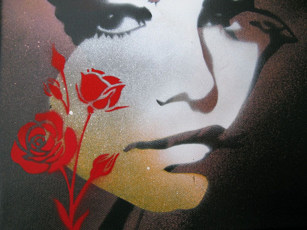 Tableau de KARO TRASS a pour titre Eugénie style street pop art, street art dim : KARO TRASSprix:100